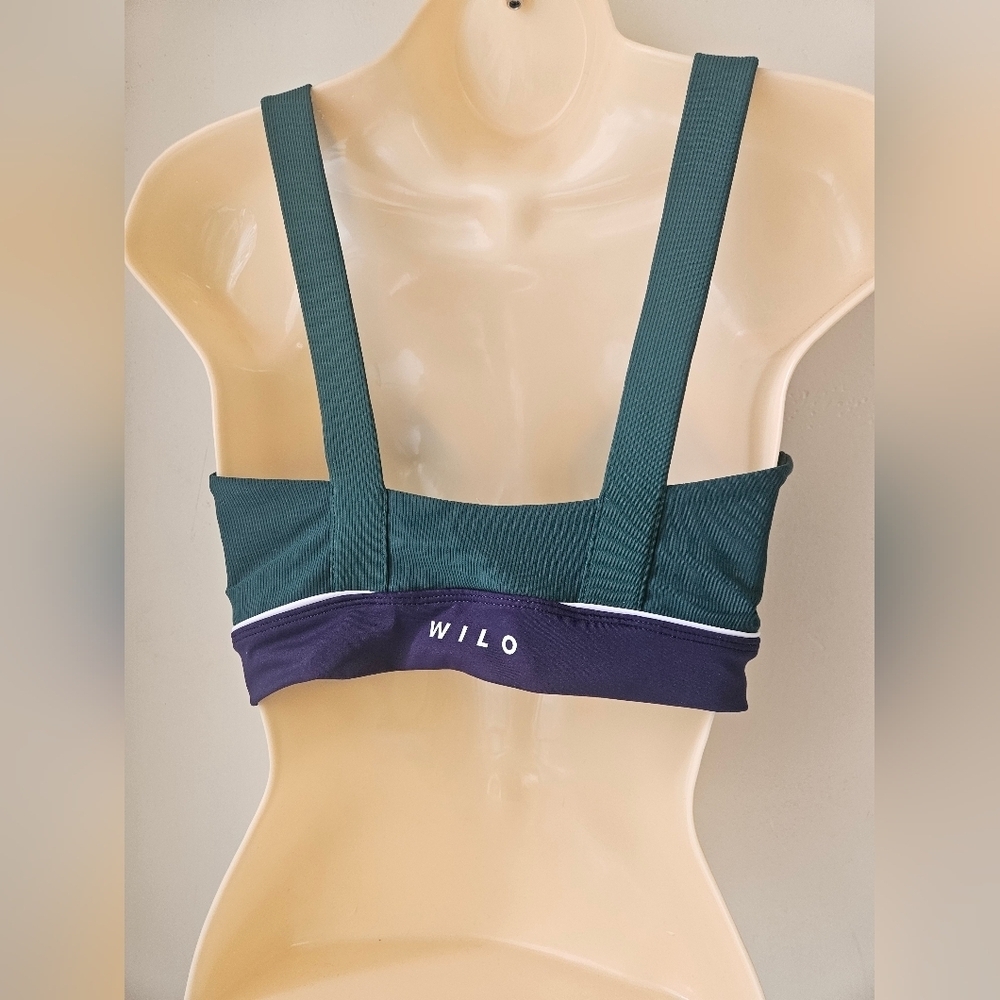 Willo- By Anthropologie Women's M  Green and Black Sports Bra with Racerback - Picture 2 of 8